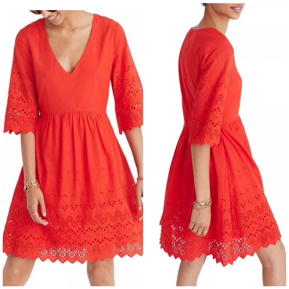 Madewell Red eyelet sun dress